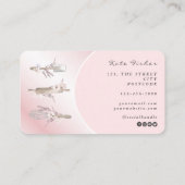 ケーキミキサーベーカリーフローラ赤面ピンクビジネスカード 名刺 (裏面)