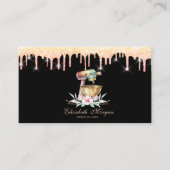 ケーキミキサー花グリッタードリップスブラック 名刺 (正面)