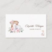 ケーキミキサー、ウィスク転が、のピンフラワー 名刺 (正面)