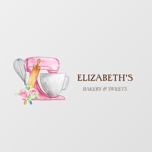 ケーキミキサー、ウィスク転が、のピンベーカリー花 ウィンドウサイン (シート)