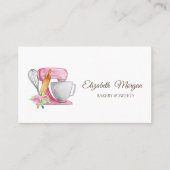 ケーキミキサー、ウィスク転が、のピンベーカリー花 名刺 (正面)