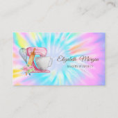 ケーキミキサー、ウィスク、転がのピンフラワーズ絞り染め 名刺 (正面)