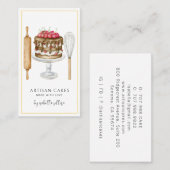 ケーキメーカー水彩ベーキング器ケーキ 名刺 (正面/裏面)