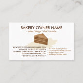 ケーキメーカー結婚クッキーの誕生日ベーカリーミニマル 名刺 (裏面)