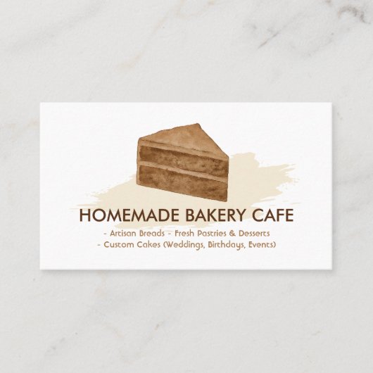 ケーキメーカー結婚クッキーの誕生日ベーカリーミニマル 名刺 (正面)