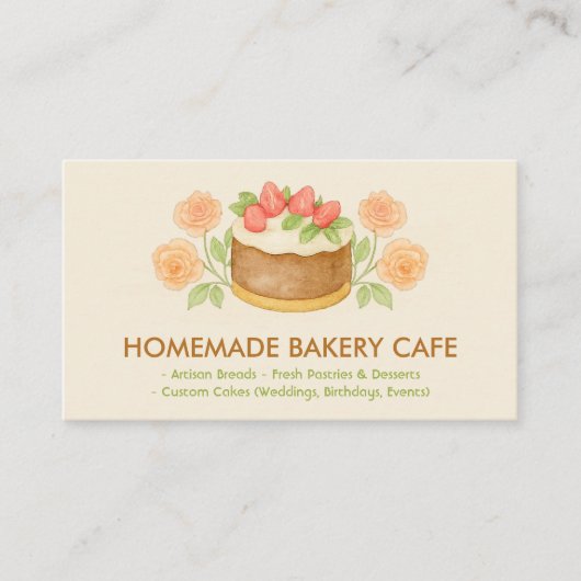 ケーキメーカーCookieフローラベーカリーカフェ 名刺 (正面)