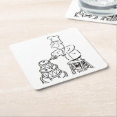 ケーキメーカ飾ーの巨大ケーキ スクエアペーパーコースター (アングル)