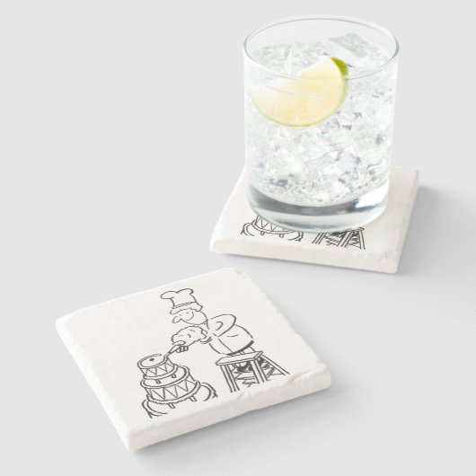 ケーキメーカ飾ーの巨大ケーキ ストーンコースター (横)