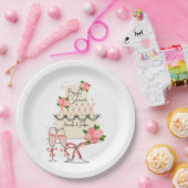 ケーキモダンブライダルシャワー ペーパープレート (パーティー)