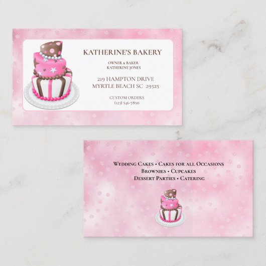 ケーキモダンベーカリー名刺 名刺 (正面/裏面)