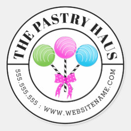 ケーキモダンーカラフルポップ曲線文字 ラウンドシール