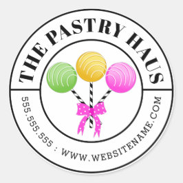 ケーキモダンーカラフルポップ曲線文字 ラウンドシール