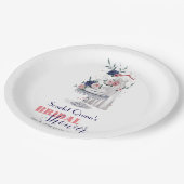 ケーキモダン付き結婚の水彩白ガウン ペーパープレート (アングル)