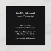 ケーキモノグラムモダンロストライプゴベーカリー スクエア名刺 (裏面)