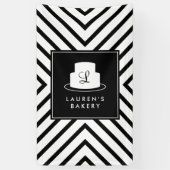 ケーキモノグラムモダンロストライプゴベーカリー 横断幕 (縦)