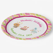 ケーキライオンパーティーとバルーン誕生日 ペーパープレート (アングル)