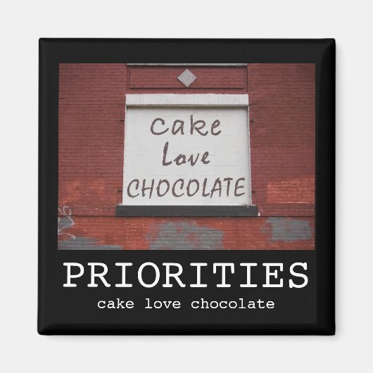 ケーキラブチョコレートグラフィティやる気を起こさせるマグネット マグネット (正面)