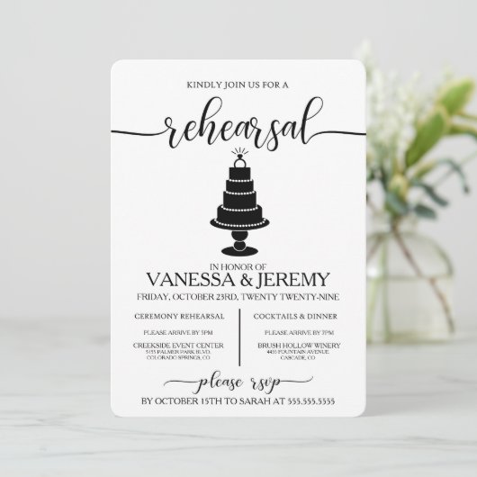 ケーキリハ結婚ーサルディナー招待状 招待状 (スタンド正面)