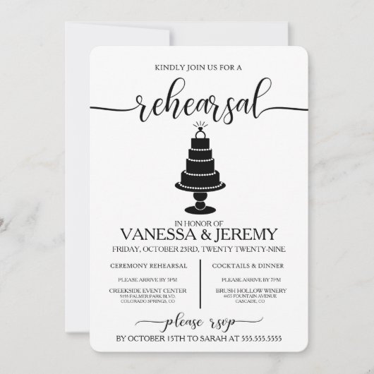 ケーキリハ結婚ーサルディナー招待状 招待状 (正面)