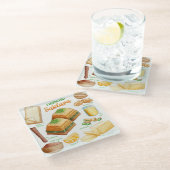 ケーキレシピガラスコースター ガラスコースター (アングル)