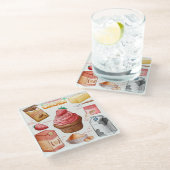 ケーキレシピガラスコースター ガラスコースター (アングル)