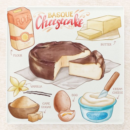 ケーキレシピガラスコースター ガラスコースター (正面)