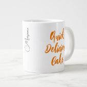 ケーキレシピ用マイクロおもしろい波マグカップ(引用文名) ジャンボコーヒーマグカップ (正面右)