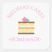 ケーキロゴシール自家製ベーカリーまき スクエアシール (正面)