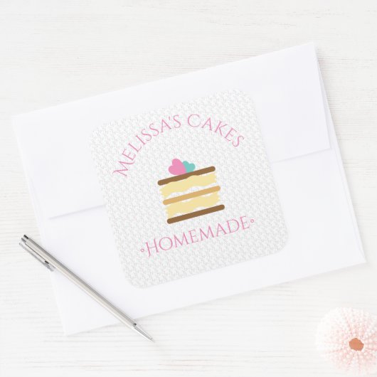 ケーキロゴシール自家製ベーカリーまき スクエアシール (封筒)