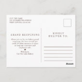 ケーキロゴベーカリービジネスグランドリオープニング ポストカード (裏面)