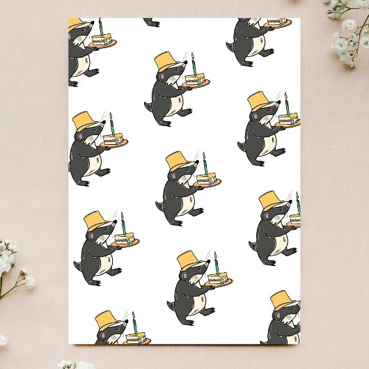 ケーキ一歳の誕生日パーティーで自転車のアナグマ 招待状