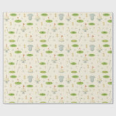 ケーキ付き男の赤ちゃんブルーをテーマにしたゴルフ ラッピングペーパー (フラット)