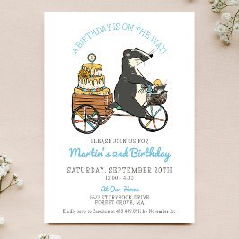 ケーキ付き自転車のバッダーズ2nd誕生日パーティー 招待状