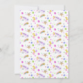 ケーキ付き誕生日ユニコーン招待状 招待状 (裏面)