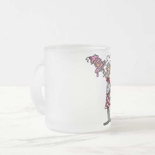 ケーキ付きTシャツとギフト付きシェフ フロストグラスマグカップ (正面左)