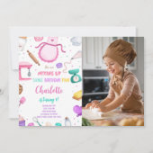 ケーキ作り写真招待状 招待状 (正面)