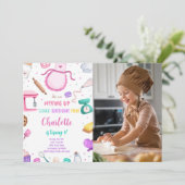 ケーキ作り写真招待状 招待状 (スタンド正面)