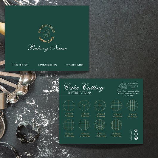 ケーキ切りガイド結婚の緑 ノートカード