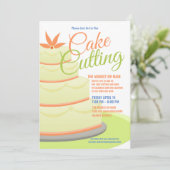 ケーキ切断お祝い|会社のイベント 招待状 (スタンド正面)