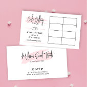 ケーキ切断ガイド4"角ケーキの部分の図 エンクロージャーカード