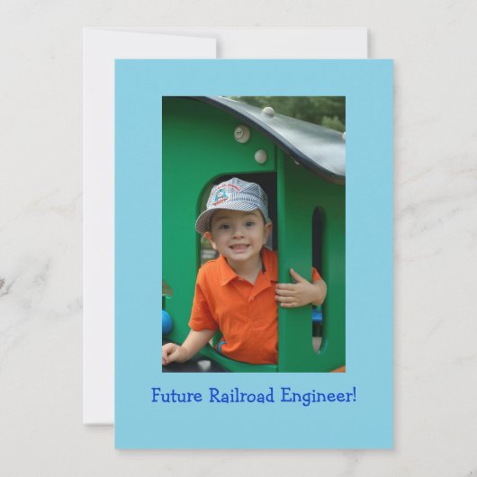 ケーキ及びアイスクリームの誕生日の列車- 5x7サイズ 招待状 (裏面)