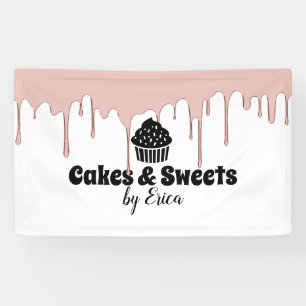 ケーキ及び菓子のカップケーキの家のベーカリーのモダンの滴り 横断幕