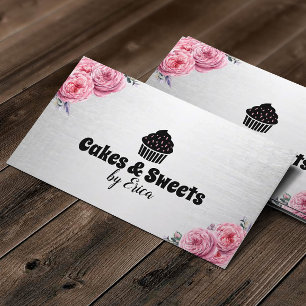 ケーキ及び菓子のカップケーキの家のベーカリーのモダンの花柄 名刺