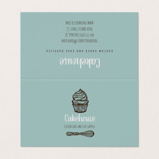 ケーキ営業ベーカリー折り畳み可能名刺 名刺 (外部フラット)