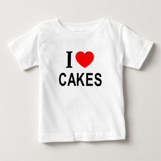 ケーキ大好き!ケーキ愛してる!ケーキが好き! ベビーTシャツ (正面)