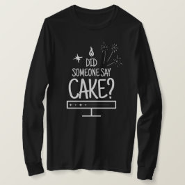 ケーキ好きのためのブラック×ホワイトタイポグラフィーデザイン Tシャツ