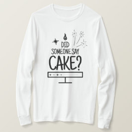 ケーキ好きの引用　シンプルな黒のタイポグラフィ　白 Tシャツ