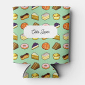 ケーキ好き美味しいケーキ&ペストリーパターン 缶クーラー (正面)