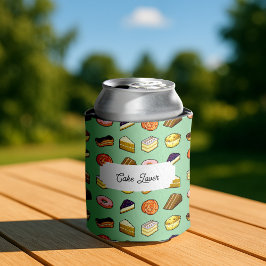 ケーキ好き美味しいケーキ&ペストリーパターン 缶クーラー