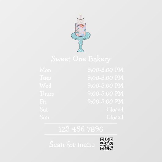 ケーキ専門店 ビジネス用 ウィンドウステッカー ウィンドウサイン (シート)